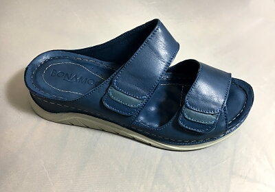 Zdravotní celokožené pantofle modrá QW209